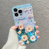 Camellia Flowers Glitter iPhone Case
